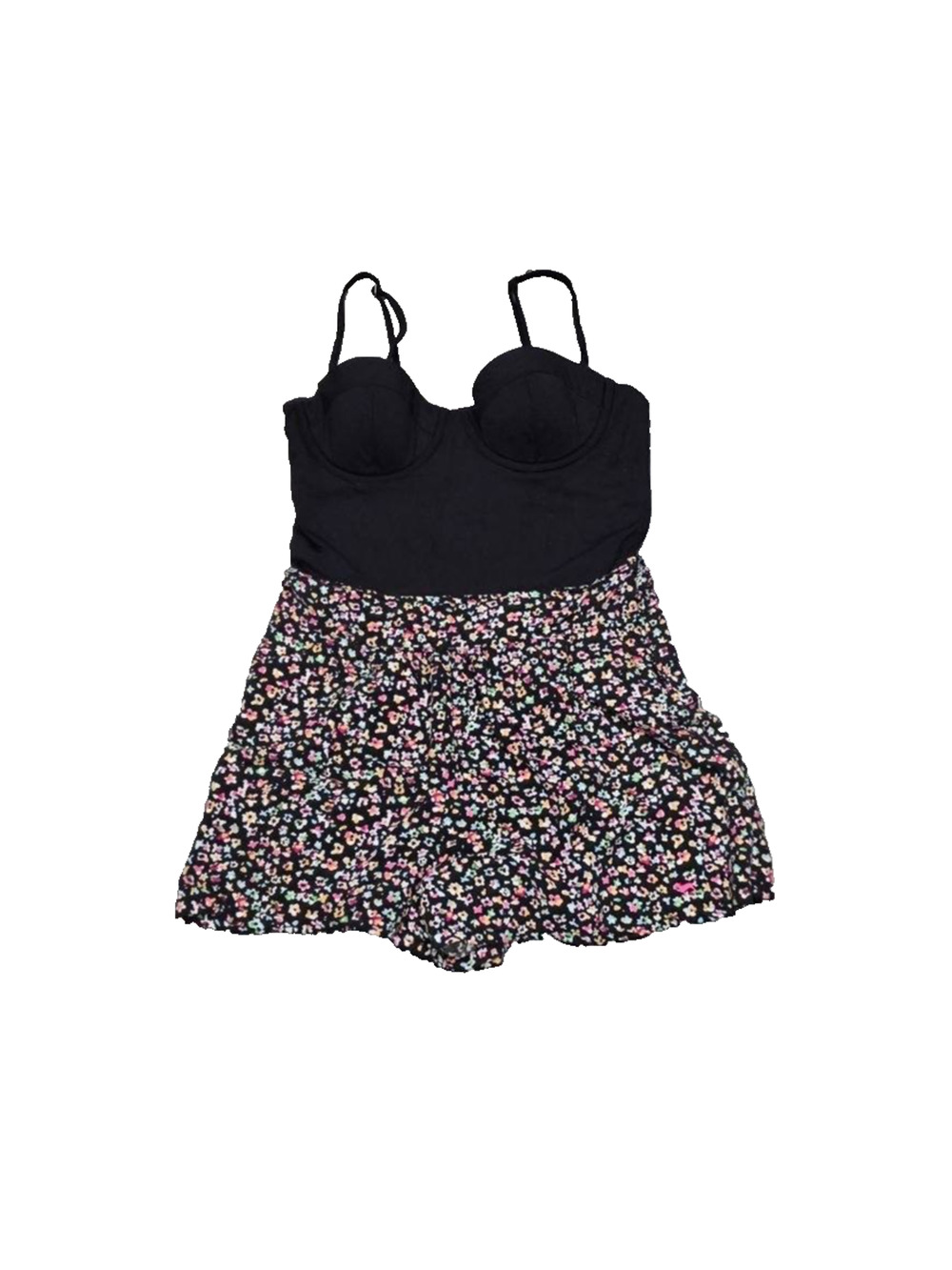 Pink By Victoria's Secret Floral babydoll Y2K Skater bra Romper Pink S A006770